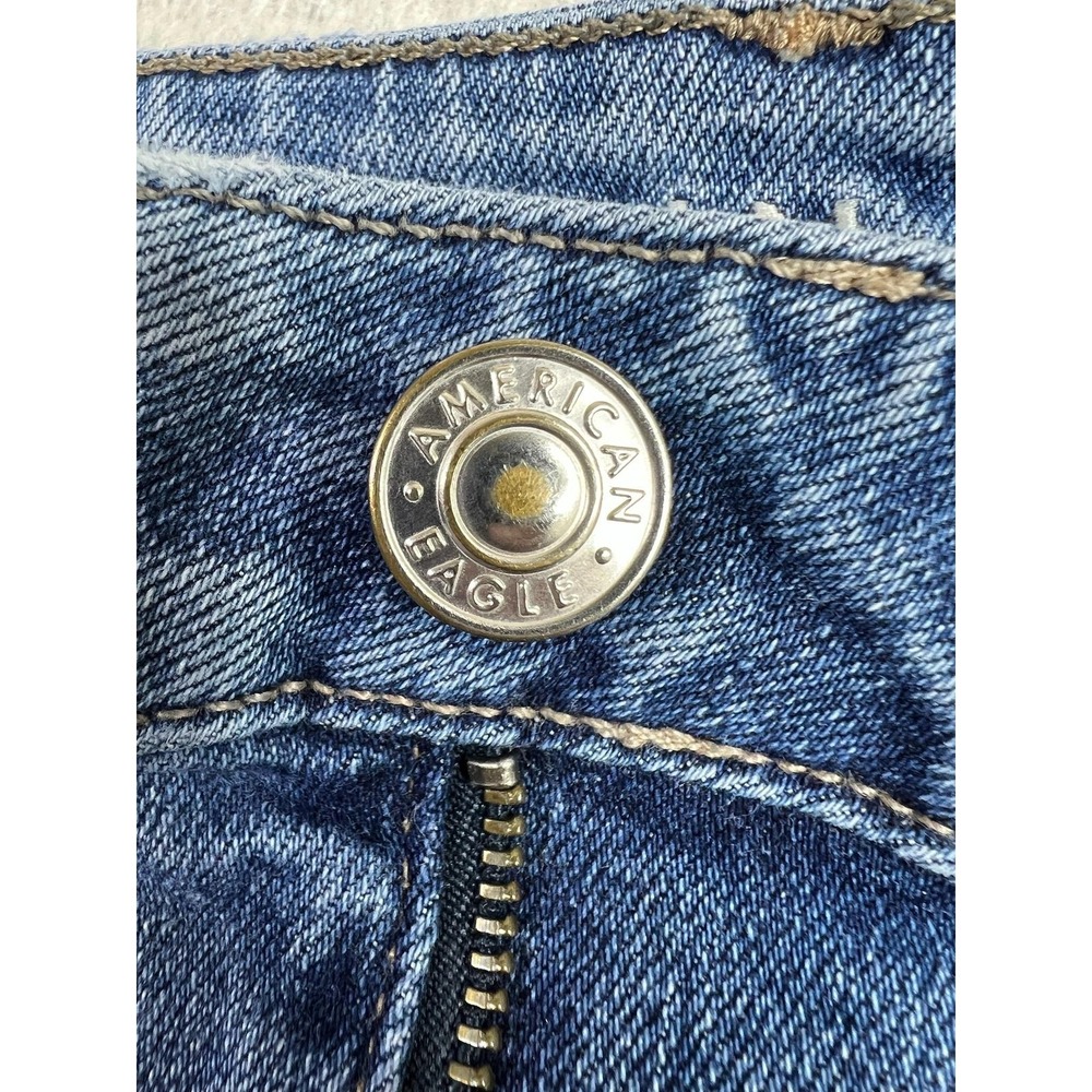 American Eagle Mom Jeans Womens 14 Blue Medium Wash High Rise Stretch Denim - Picture 5 of 14